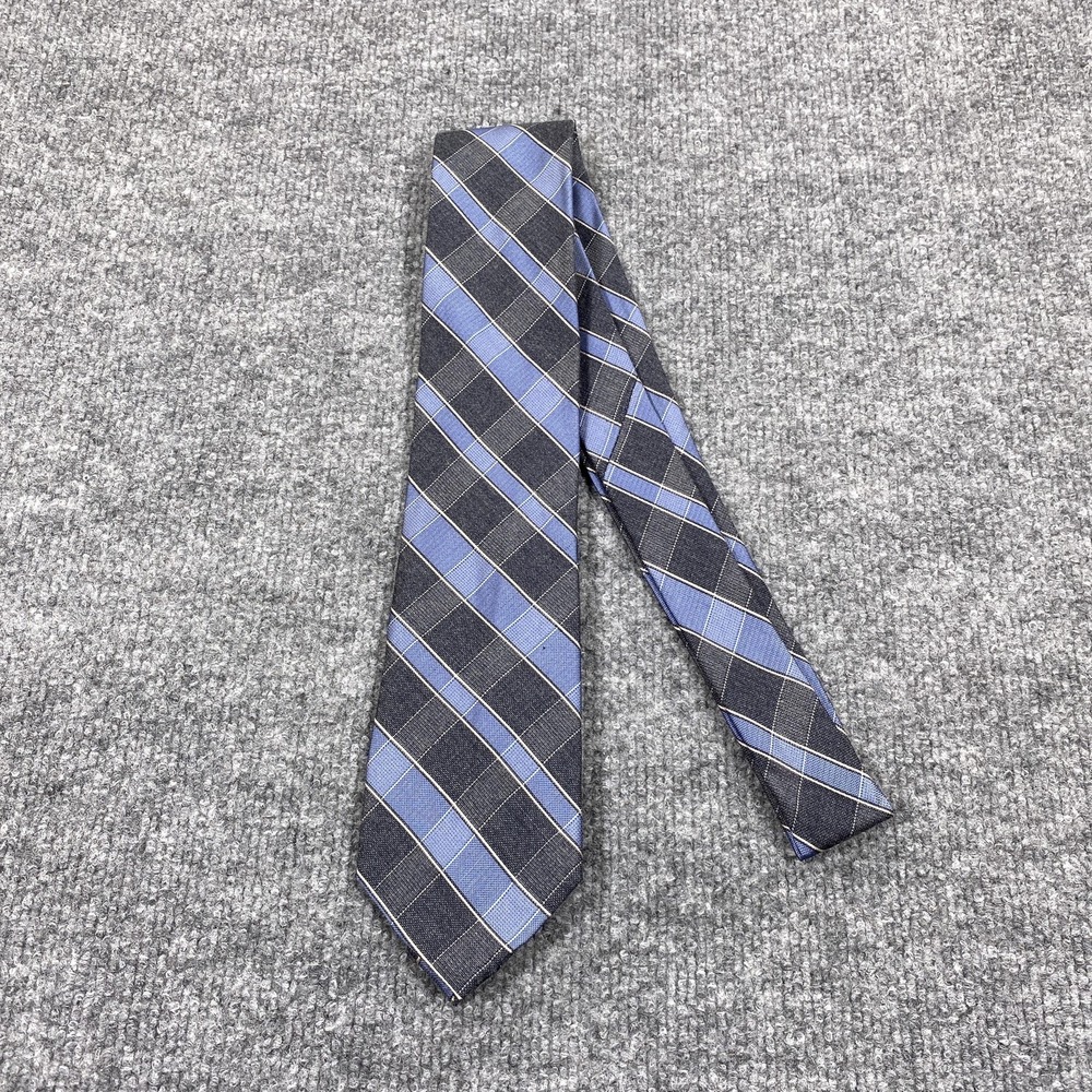 MICHAEL Michael Kors Tie Mens Blue Striped Silk Viscose‎ Slim Necktie